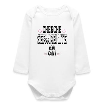 Cherche Serviabilité en CDI - Body bébé manches longues biologique - blanc - Devant