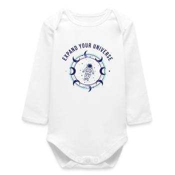 Kosmische Weite - Baby Organic Langarmbody - Weiß - Vorne