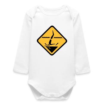 Graphique de signe de plongée - Body bébé manches longues biologique - blanc - Devant