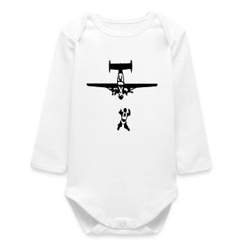 skydiving - Baby Organic Long-Sleeved Bodysuit - white - Front