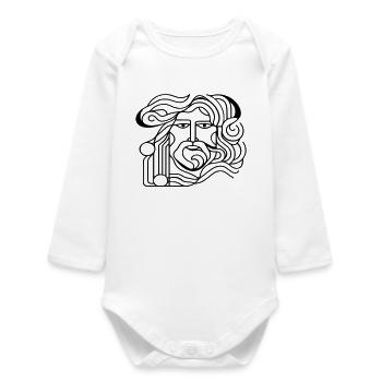 Ancient man. - Baby Organic Long-Sleeved Bodysuit - white - Front