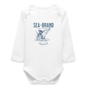 Sea Brand Fish of the Day - Baby Organic Long-Sleeved Bodysuit - white - Front