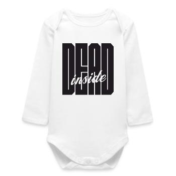 Dead Inside bold logo - Baby Organic Long-Sleeved Bodysuit - white - Front