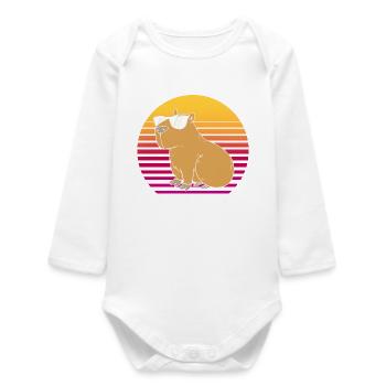 Alles Gute zum Geburtstag Capybara Happy birthday - Baby Organic Langarmbody - Weiß - Vorne