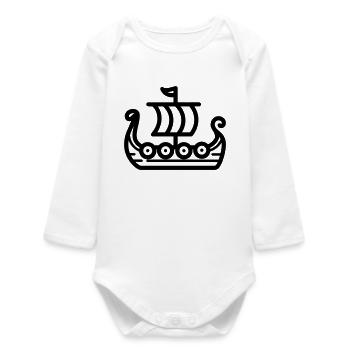 Bateau Viking - Body bébé manches longues biologique - blanc - Devant