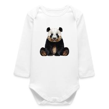 Panda - Body bébé manches longues biologique - blanc - Devant