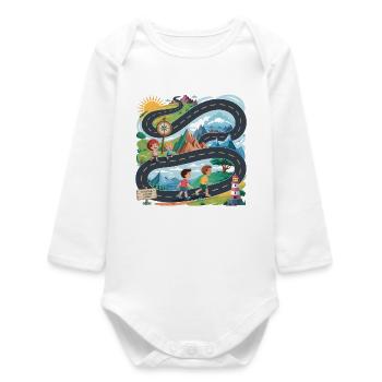 Explore Learn Shine Learning Kids School - Baby Organic Long-Sleeved Bodysuit - white - Front