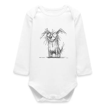 Sketchy Dog - Baby Organic Langarmbody - Weiß - Vorne