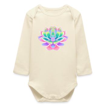 Plant Cactus Cacti - Baby Organic Long-Sleeved Bodysuit - soft Ecru - Front