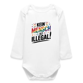 Personne n’est illégal - Logo Cool Pride - Body bébé manches longues biologique - blanc - Devant