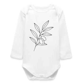 Art de la ligne Olive Branch - Body bébé manches longues biologique - blanc - Devant