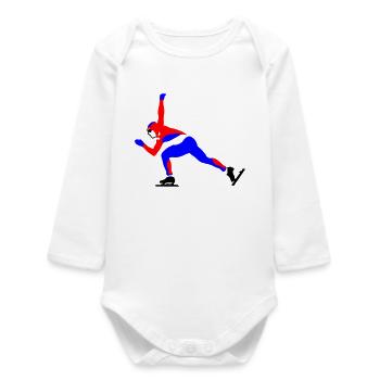 patinage de vitesse - Body bébé manches longues biologique - blanc - Devant