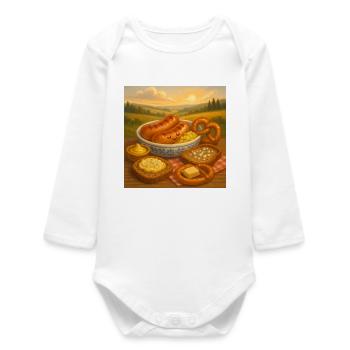 German sausages - Baby Organic Long-Sleeved Bodysuit - white - Front