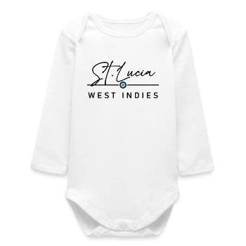 St. Lucia - West Indies - Caribbean - Baby Organic Long-Sleeved Bodysuit - white - Front