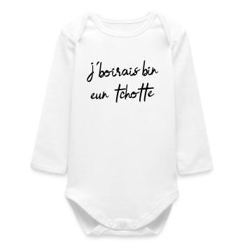 Ich würde bin eun tchotte trinken, humor chti du Nord - Baby Organic Langarmbody - Weiß - Vorne