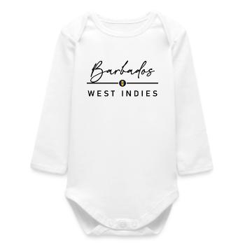 Barbados - West Indies - Caribbean - Baby Organic Long-Sleeved Bodysuit - white - Front