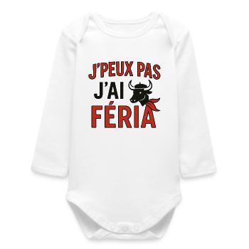 J'peux pas, j'ai féria - Body bébé manches longues biologique - blanc - Devant