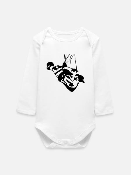 Swooping - Baby Organic Long-Sleeved Bodysuit - white