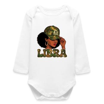 Balance Queen – Camo Afro Girl Harmony Vibes - Body bébé manches longues biologique - blanc - Devant