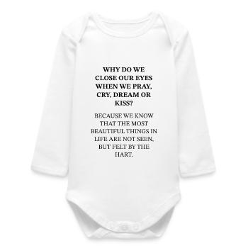 Why do we close our eyes? - Baby Organic Long-Sleeved Bodysuit - white - Front