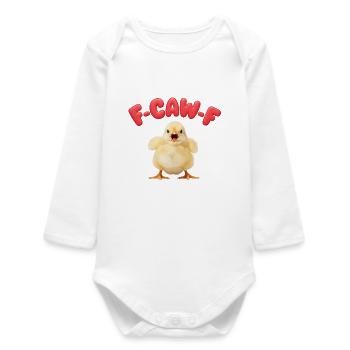 F-CAW-F Küken – Illustration mignonne de poussin mème - Body bébé manches longues biologique - blanc - Devant