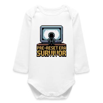 Pixel Art de Survivor de l’ère pré-reset - Body bébé manches longues biologique - blanc - Devant