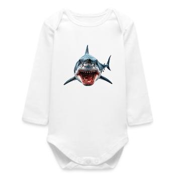 Requin - Body bébé manches longues biologique - blanc - Devant