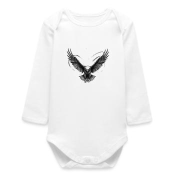 Eagle Bird of Prey Freedom Tattoo Vector - Baby Organic Long-Sleeved Bodysuit - white - Front