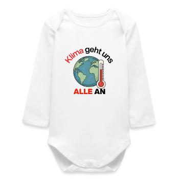 Le climat nous concerne tous. Agissez maintenant, Avenir maintenant - Body bébé manches longues biologique - blanc - Devant