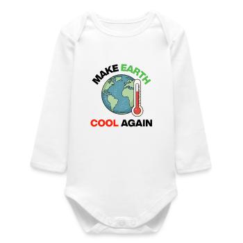 Rendre la Terre Cool à Nouveau – Agir maintenant - Body bébé manches longues biologique - blanc - Devant