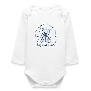 Club des mamans garçons, esthétique bleue mignonne - Body bébé manches longues biologique - blanc - Devant
