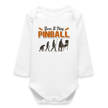 Evolution of Pinball - Funny Arcade Gamer Design - Baby Organic Langarmbody - Weiß - Vorne