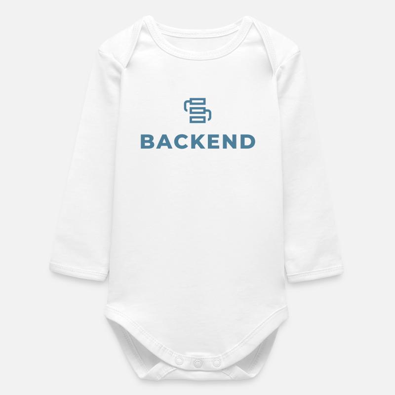 Backend Link Logo - Baby Organic Long-Sleeved Bodysuit - white