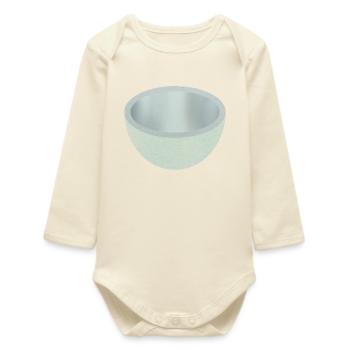 Art en bol en céramique craquelée - Body bébé manches longues biologique - écru doux - Devant