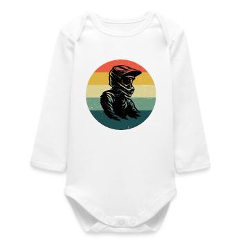 Conception vintage de motocross pour le motocross - Body bébé manches longues biologique - blanc - Devant