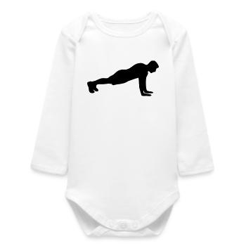 Push-up Fitness Silhouette - Baby Organic Long-Sleeved Bodysuit - white - Front