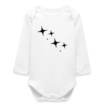 Sparkle - Stars - Signs - Baby Organic Long-Sleeved Bodysuit - white - Front