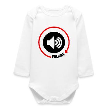 Bouton de volume du haut-parleur - Body bébé manches longues biologique - blanc - Devant