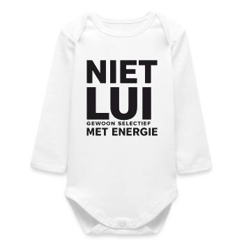 Not lazy. Just selective with energy. - Baby Organic Long-Sleeved Bodysuit - white - Front