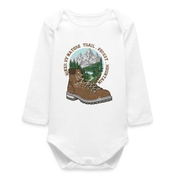 Minimalistisches Wanderer-Design - Baby Organic Langarmbody - Weiß - Vorne