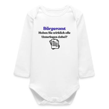 Citizen's Office Blue Typography Shirt - Baby Organic Long-Sleeved Bodysuit - white - Front
