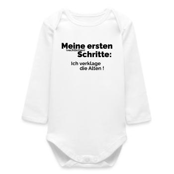 Meine ersten Schritte - Baby Organic Langarmbody - Weiß - Vorne