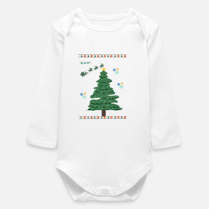 chrismas_tree_amliorefinale - Baby Organic Long-Sleeved Bodysuit - white