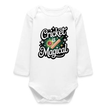 Lustiges Kricket Spruch Vintage Cricket Spiel - Baby Organic Langarmbody - Weiß - Vorne