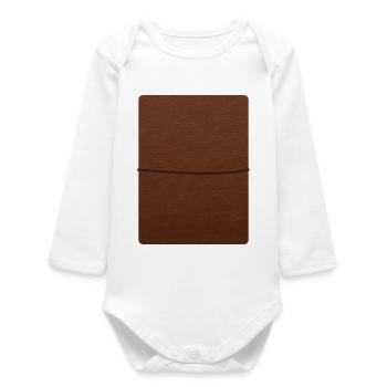 Journal en cuir - Body bébé manches longues biologique - blanc - Devant