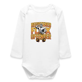 Délinquant Flex enregistré - T-shirt drôle de salle de sport - Body bébé manches longues biologique - blanc - Devant