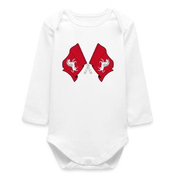Two crossed flags Kent - Baby Organic Long-Sleeved Bodysuit - white - Front