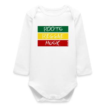 roots reggae music - Baby Organic Long-Sleeved Bodysuit - white - Front