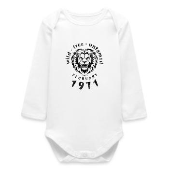 Sauvages, libres et indomptés depuis 02/1971 - Body bébé manches longues biologique - blanc - Devant