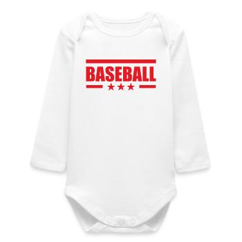 Baseball - Sport *** - Body bébé manches longues biologique - blanc - Devant